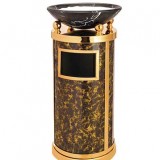 圓形大理石鈦金垃圾桶