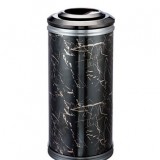 高檔黑商務(wù)酒店圓柱形大理石果皮箱