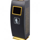 弧形不銹鋼烤漆垃圾桶