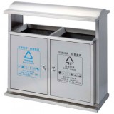 市政雙筒環衛不銹鋼分類垃圾箱