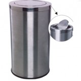 不銹鋼圓形翻蓋垃圾桶