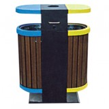 山樟木鋼木垃圾桶