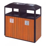 柚木鋼木分類垃圾箱