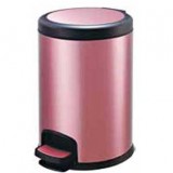 圓形紅色家庭不銹鋼腳踏式垃圾桶