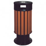 仿木烤漆園林木制垃圾桶