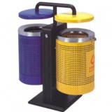 雙色分類鋼制垃圾桶