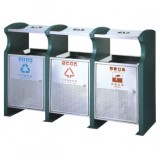 大型三聯分類鋼制垃圾箱