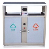 銀白分類鋼制垃圾箱