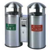 戶外圓形創意不銹鋼二分類垃圾桶