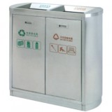 室內機場雙筒不銹鋼分類垃圾箱