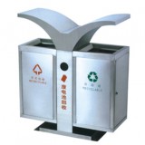 城市環(huán)衛(wèi)翼形戶外分類不銹鋼垃圾箱