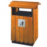 園林景區鋼木垃圾桶