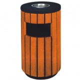 景區(qū)圓形鋼木垃圾桶