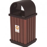 弧形投口鋼木垃圾桶