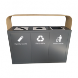 高檔大號(hào)三分類不銹鋼垃圾桶