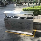 深圳地鐵物業(yè)選購戶外四分類不銹鋼垃圾桶