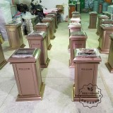 江蘇泰州高檔方形室內不銹鋼垃圾回收箱定做