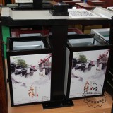 蘇州高檔戶外烤漆304不銹鋼分類垃圾桶廠家