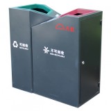 商場直投口雙分類鋼制垃圾桶