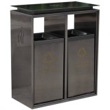 電梯口兩分類不銹鋼果皮箱