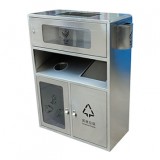 戶外透明不銹鋼分類垃圾箱