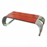 公園長(zhǎng)條形不銹鋼等候休息椅