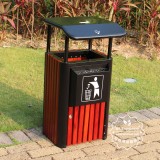 公園戶外鋼木垃圾箱生產廠家