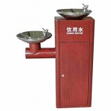 戶外景區公共轉木紋胡桃色不銹鋼飲水機