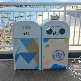 海南景區(qū)烤漆不銹鋼分類垃圾桶案例