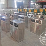 出口越南戶外沖孔不銹鋼分類垃圾桶案例