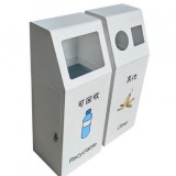 室內三色絲網印刷不銹鋼分類垃圾桶