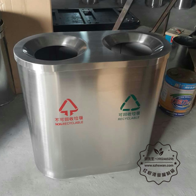 分類不銹鋼垃圾桶圖片001