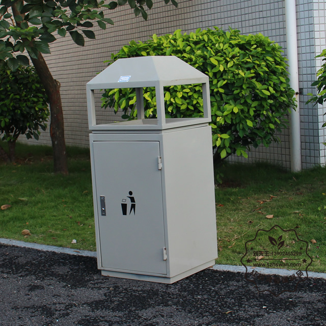 室內屋形鋼制垃圾桶圖片003