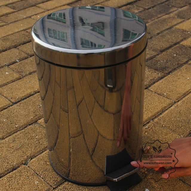 12L不銹鋼腳踏式垃圾桶圖片002