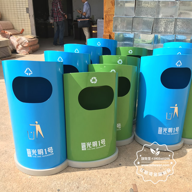 游樂園分類鋼制垃圾箱圖片5