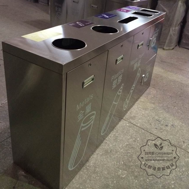 不銹鋼五分類垃圾桶圖片001