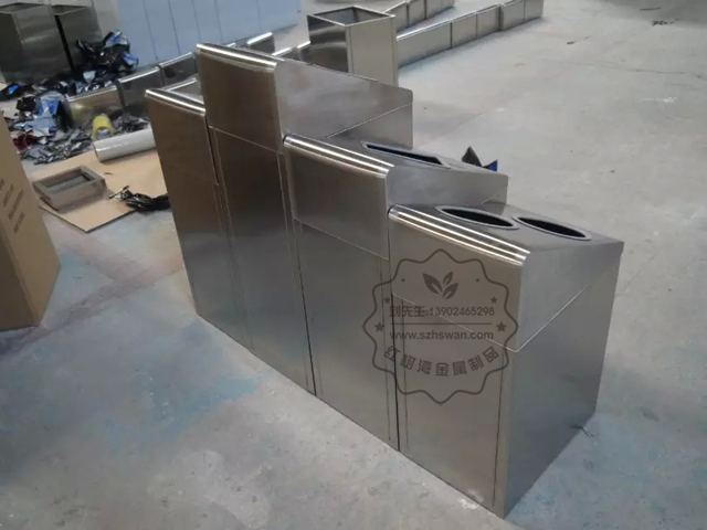 室內廢紙瓶罐不銹鋼四分類垃圾桶圖片002