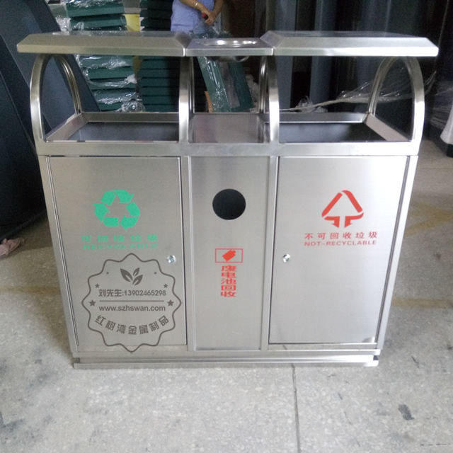 不銹鋼分類環(huán)保垃圾桶圖片002