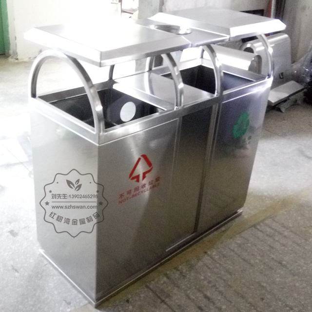 不銹鋼分類環(huán)保垃圾桶圖片003