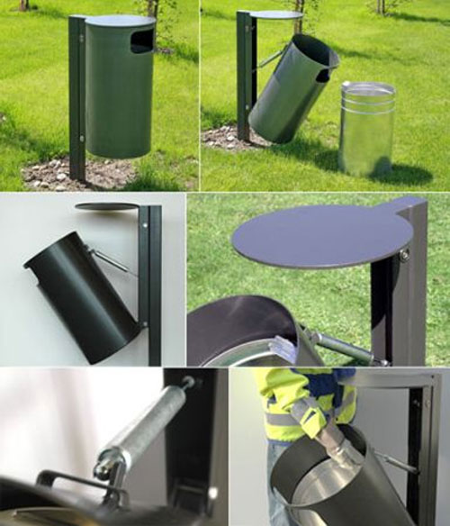 新型戶外圓形垃圾桶內膽設計提取更輕松