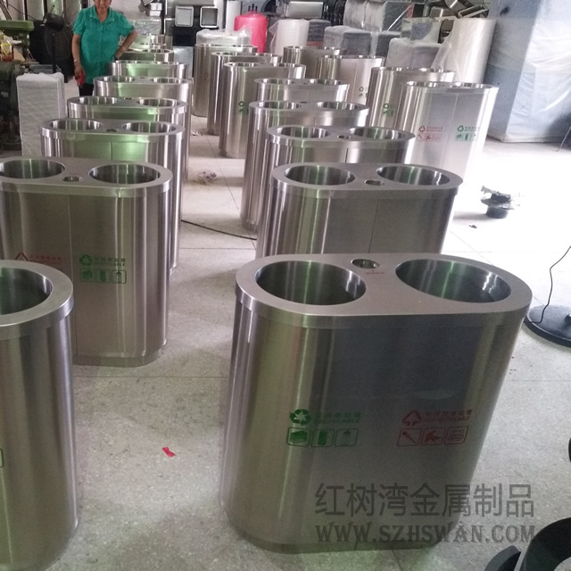 室內兩分類不銹鋼垃圾箱