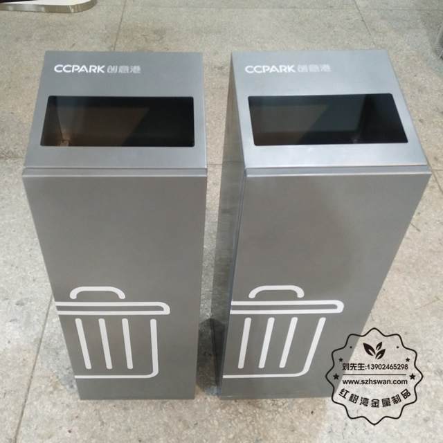 帶軌道高檔室內(nèi)方形不銹鋼垃圾桶02