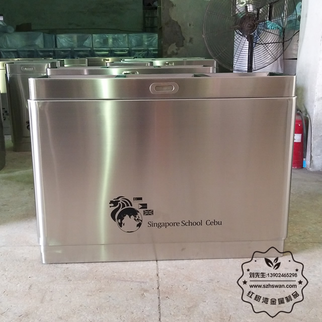 無蓋不銹鋼垃圾桶照片010