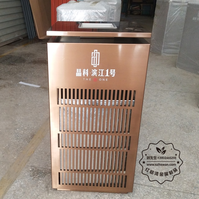 酒店方形不銹鋼果皮箱圖片005