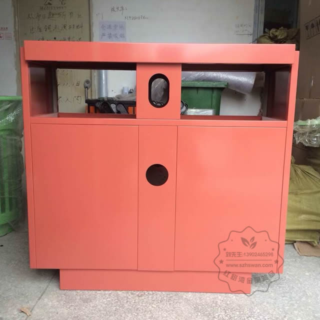 噴塑戶外雙分類不銹鋼垃圾桶圖片003