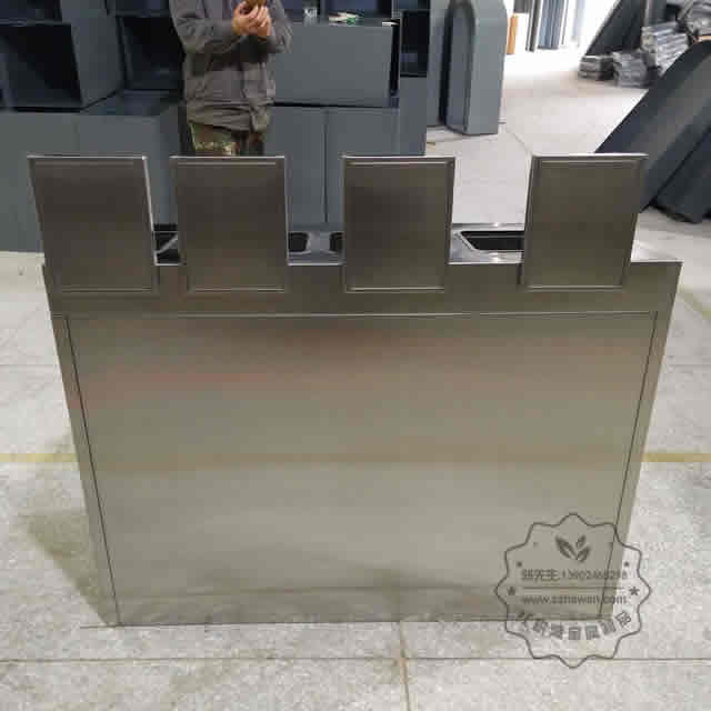 室內廣告四分類不銹鋼垃圾箱圖片003