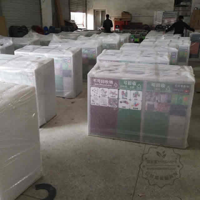 室內廣告四分類不銹鋼垃圾箱圖片004