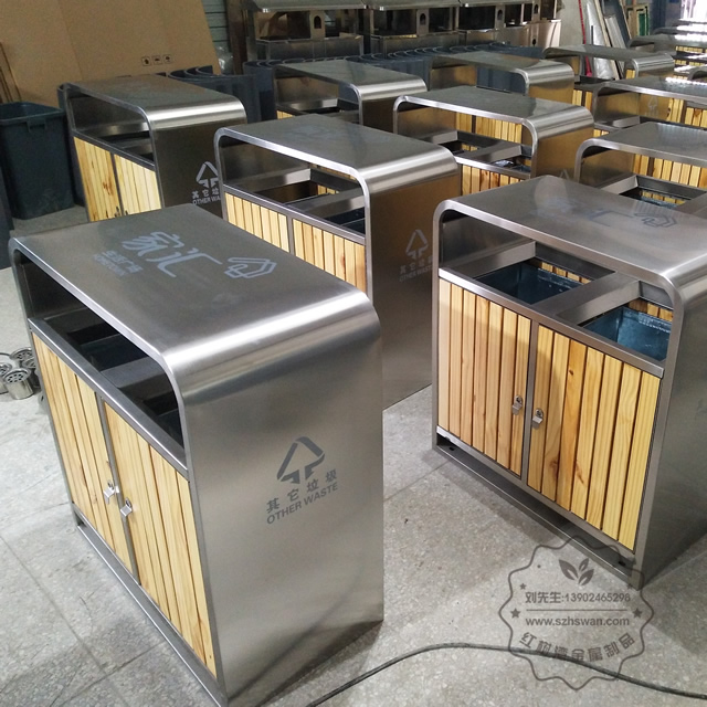 鋼木垃圾桶