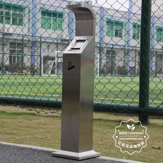 地鐵站出口方形不銹鋼煙灰柱圖片003