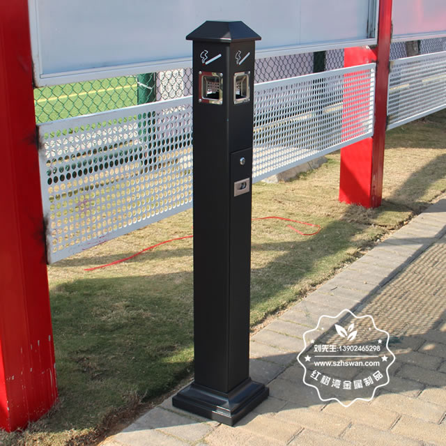 烤漆方形不銹鋼煙蒂柱圖片004